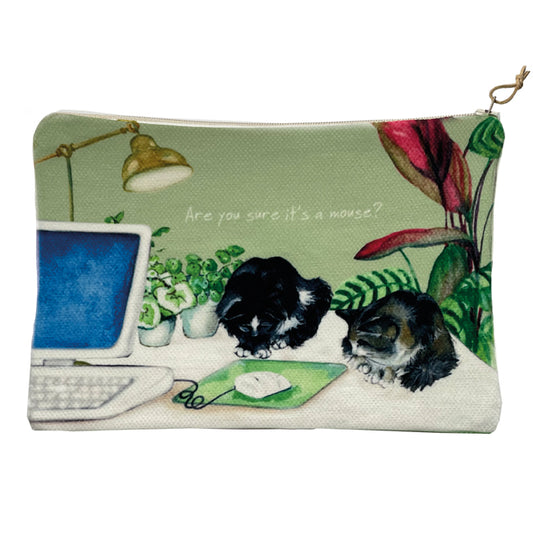 Office Cats 'Are you sure its a mouse?' Zip Purse - by Little Dog Laughed