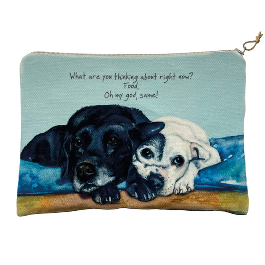 Labrador and Staffie 'Thinking Food' Zip Purse - by Little Dog Laughed