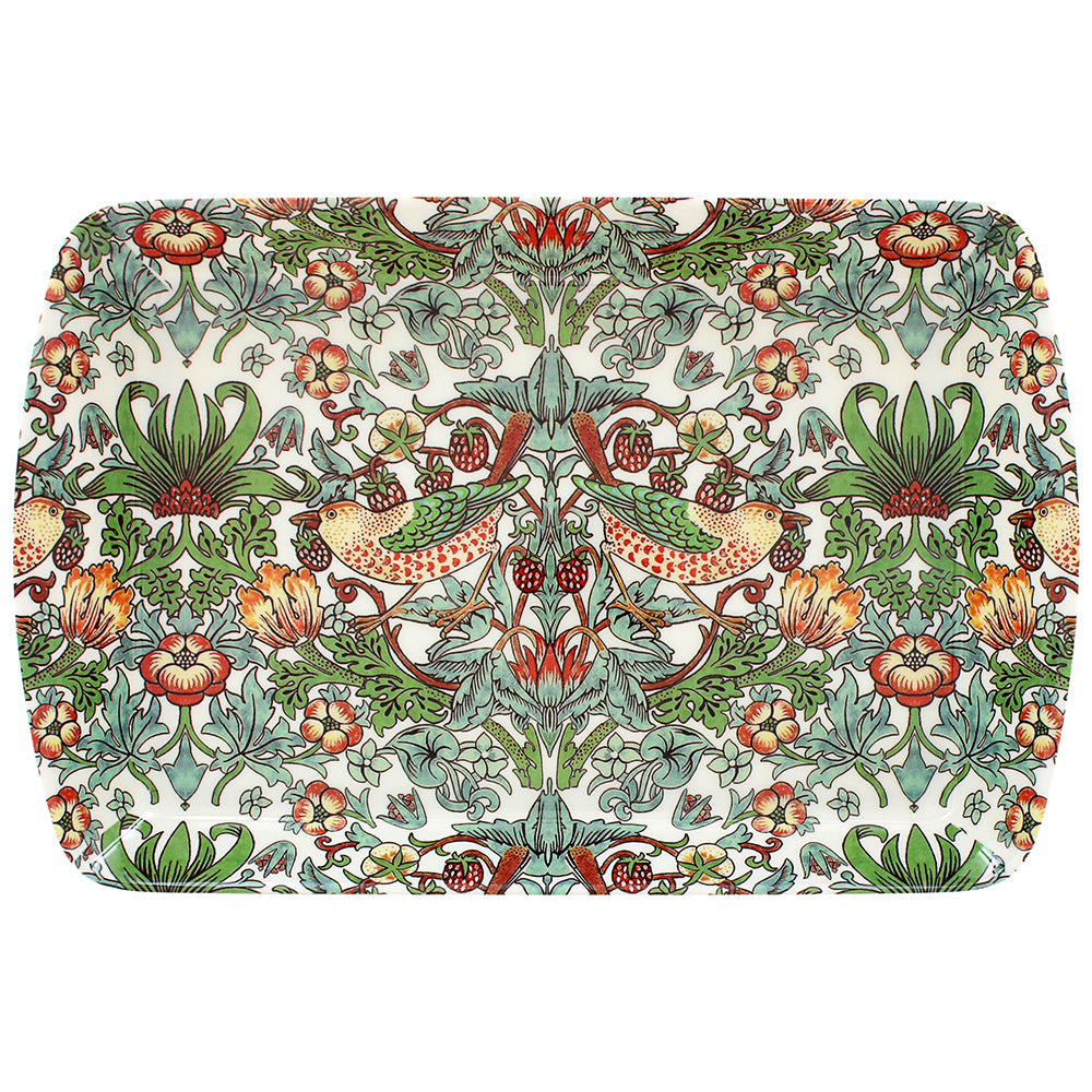 William Morris Strawberry Thief Tray (Small) in White