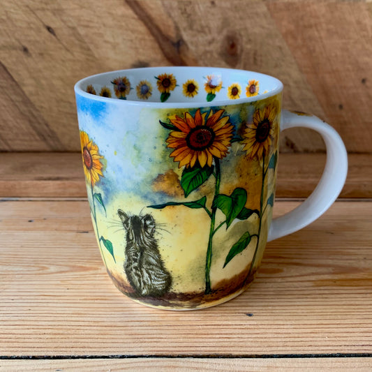 Cat & Sunflowers Mug - by Alex Clark