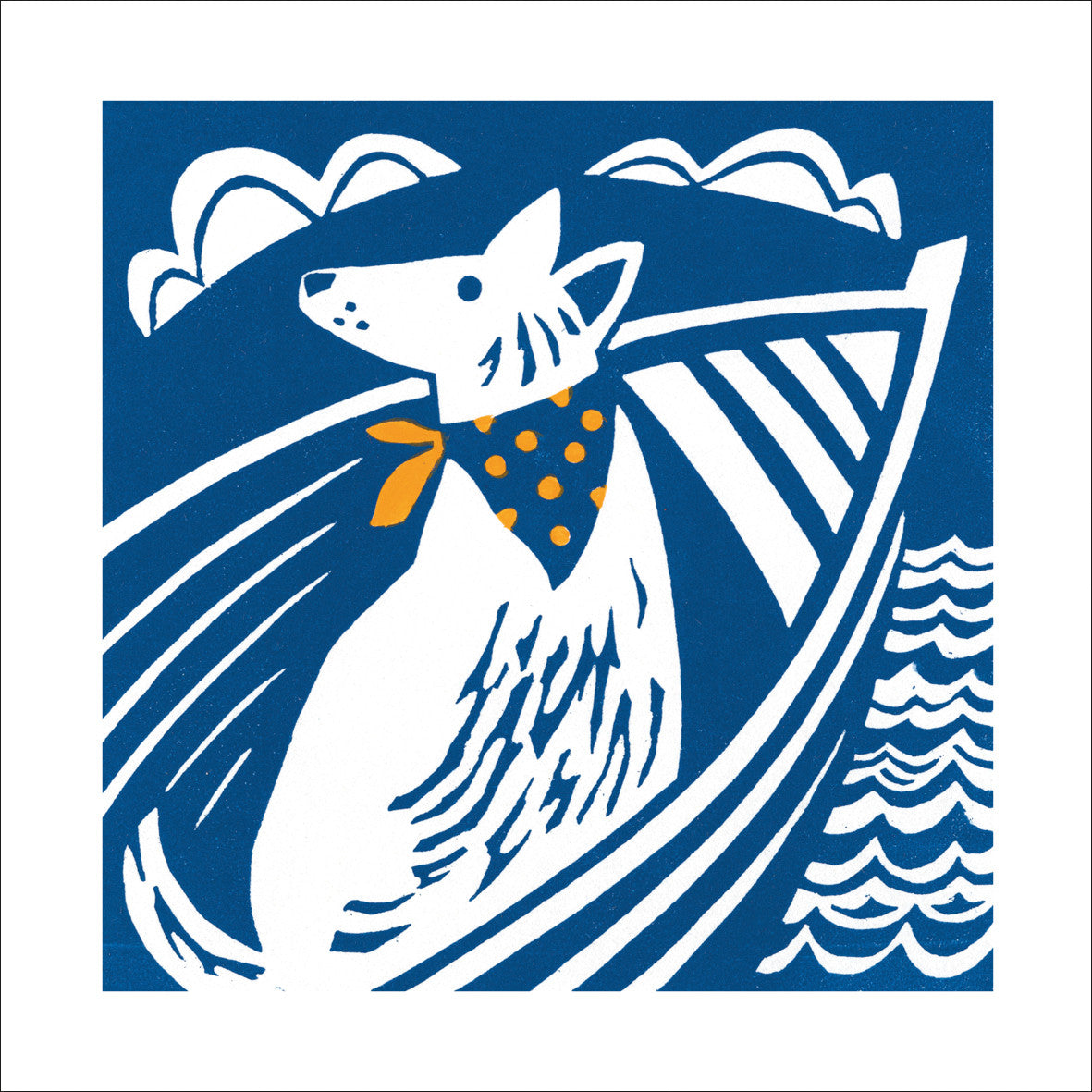 Dog Afloat Greeting Card - by Manda Beeching