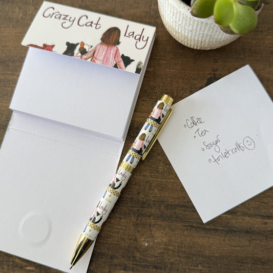 Crazy Cat Lady Mini Magnetic Notepad - by Alex Clark