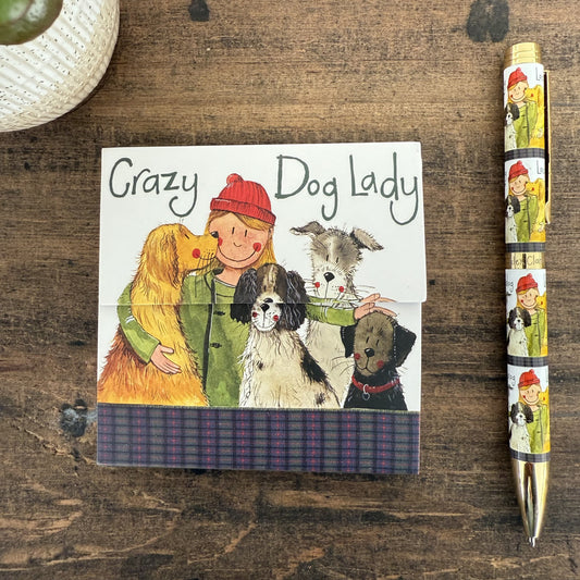 Crazy Dog Lady Mini Magnetic Notepad - by Alex Clark