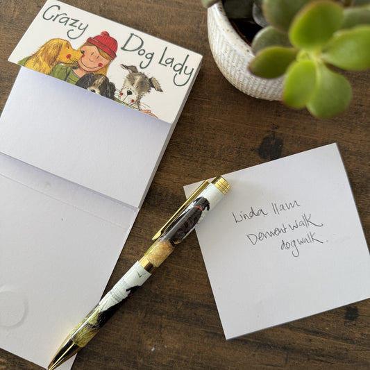 Crazy Dog Lady Mini Magnetic Notepad - by Alex Clark