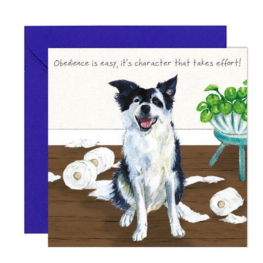 Border Collie 'Obedience' Greeting Card
