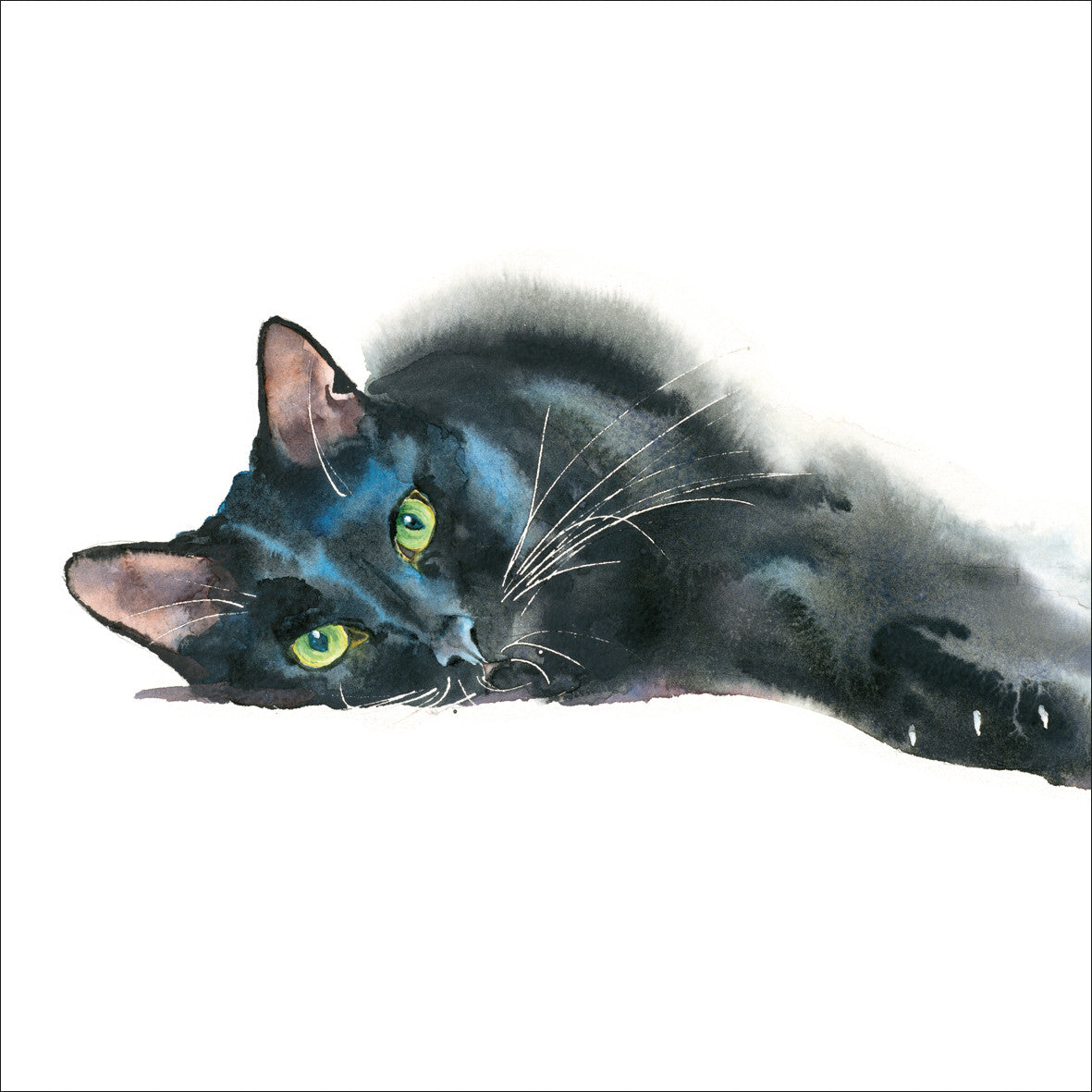 Black Cat Greeting Card - by Rachel Toll