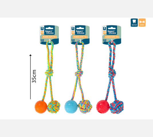 Rubber and Rope Tug Dog Toy