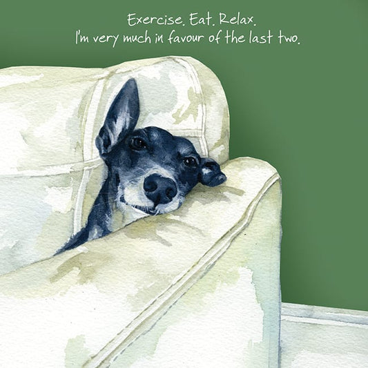 Greyhound 'Exercise' Greeting Card