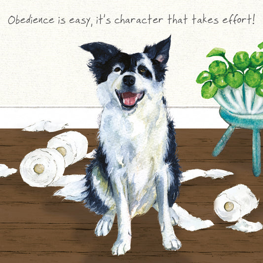 Border Collie 'Obedience' Greeting Card