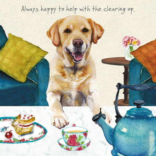 Yellow Labrador 'Helper' Greeting Card