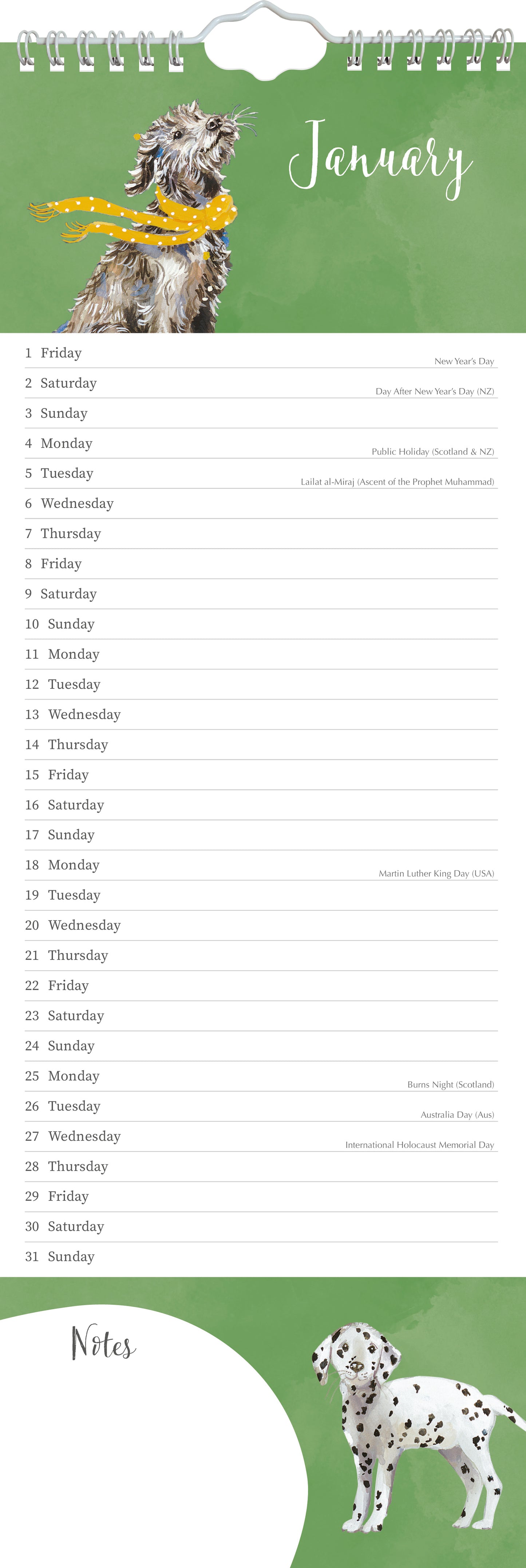 Dog Lovers 2027 Slimline Calendar