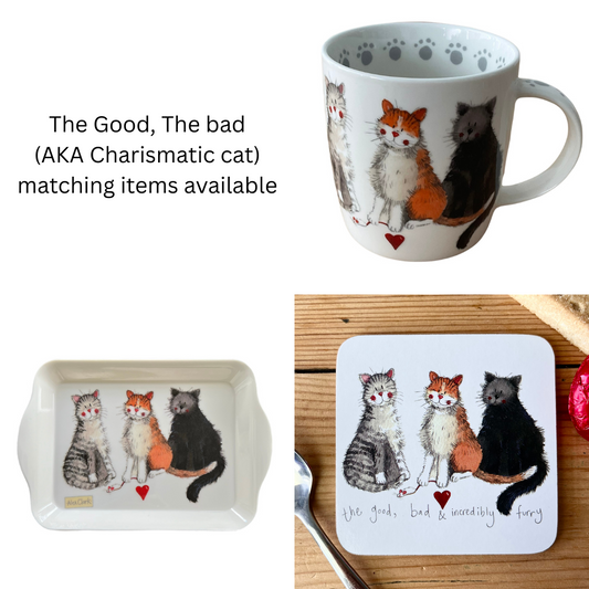 The Good the bad (AKA Charismatic cat) - Small tray - by Alex Clark