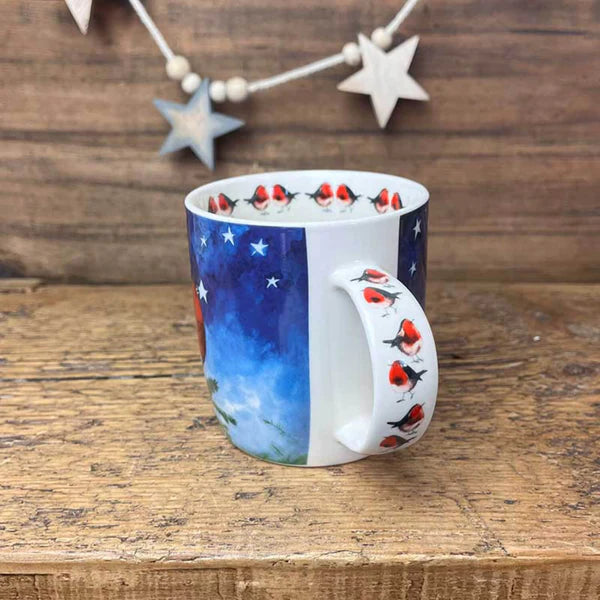 Robins and Mistletoe Mug - by Alex Clark