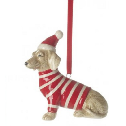 Hanging Christmas Dog Decoration