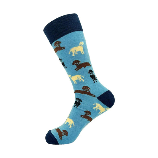 Dog Bamboo Socks - Blue Size 6-11