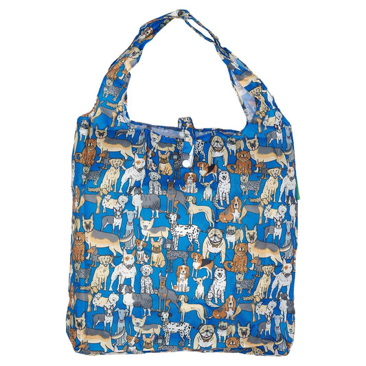 Eco Chic Dogs Foldable Shopper - Royal Blue
