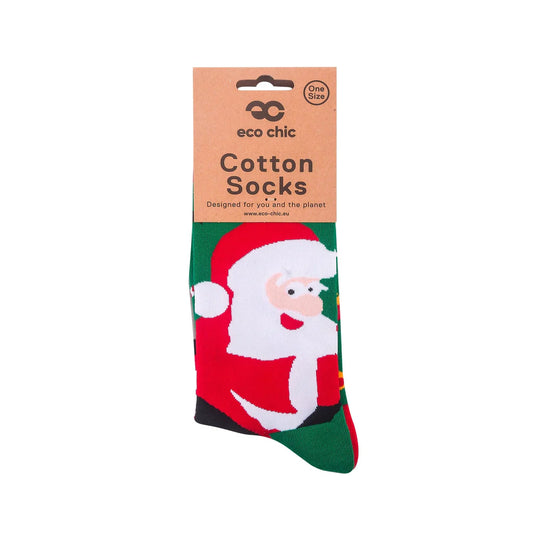 Organic cotton Christmas socks - green
