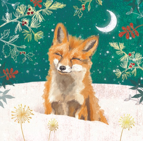 Christmas Cards Pack of 10 - Fox in the Moon