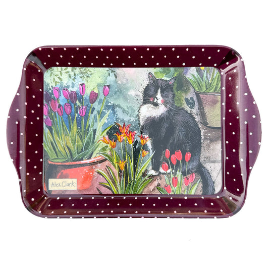 Roderick Cat & Tulips Small Tray - by Alex Clark