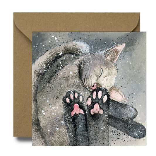 Toe Beans Cat Greeting Card - by Alex Clark