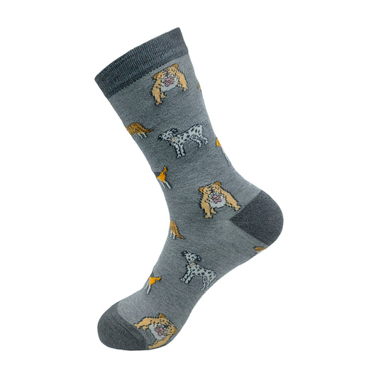 Dog Bamboo Socks - Grey Size 4-8
