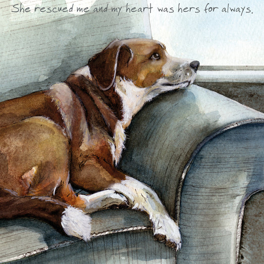 Rescue Dog 'Rescued Me' Greeting Card
