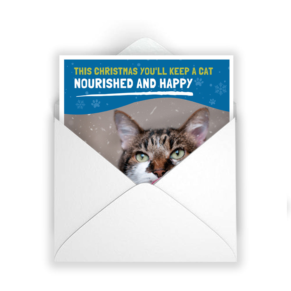 £5 Christmas Gift Donation Card - Keep a Cat Nourished and Happy