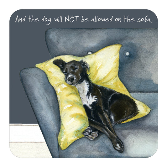 Rescue Dog Coaster 'Not on the sofa'