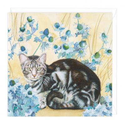 Thistle Kitten Art Card by Janella Horne